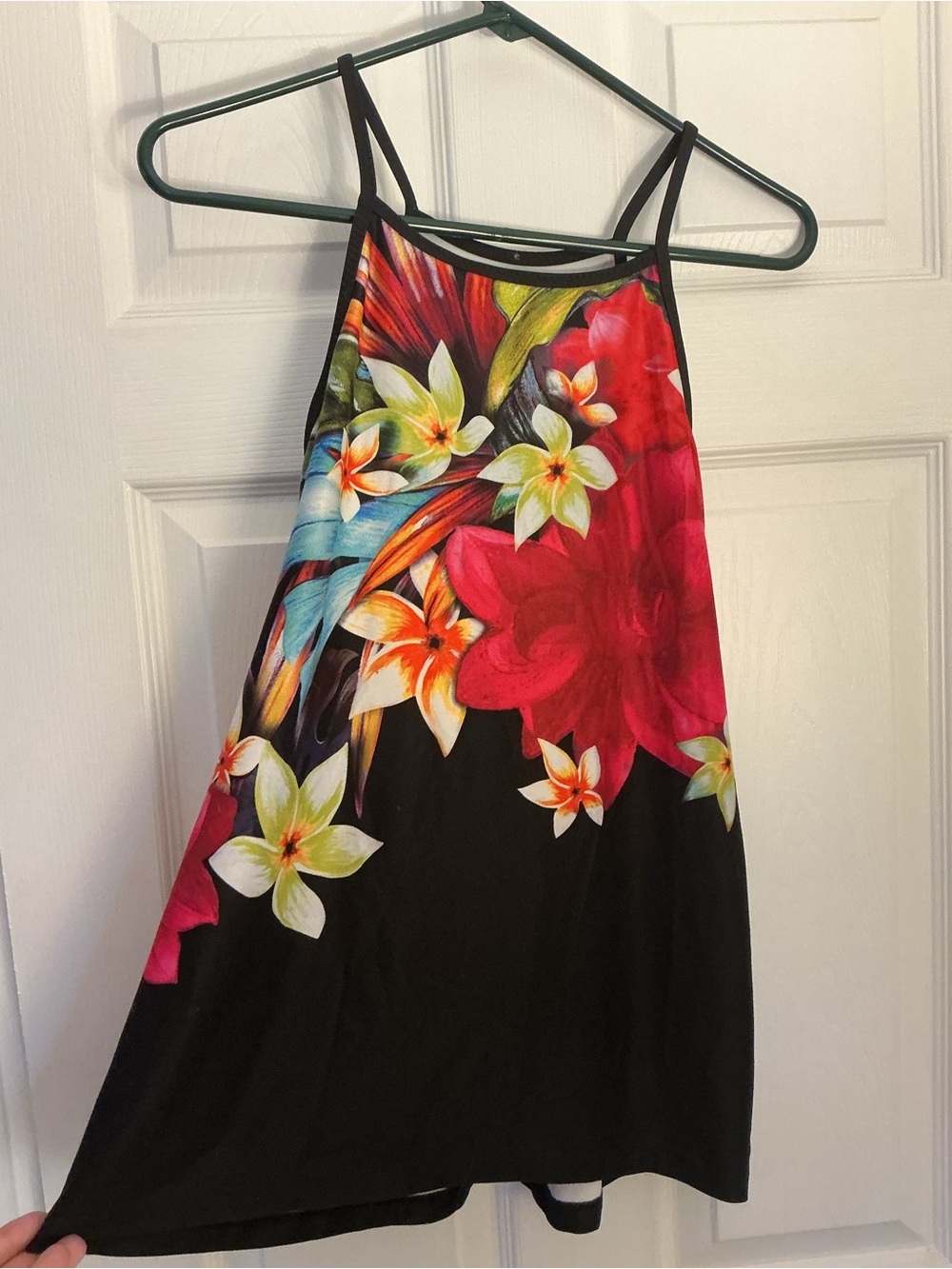 CALIA by Carrie Underwood Black Tank Top with Bright Floral Print